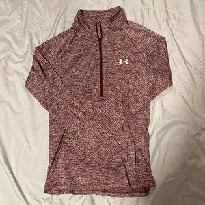 A under armor quarter zip up, maroon color, size M